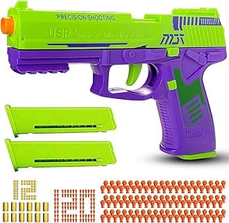 Toy Gun with Automatic Reloading Rebound Shell Ejecting and Soft Foam Blaster, Ideal for Shooting Games, Education Model Toys, Gift for Kids Boys Girls