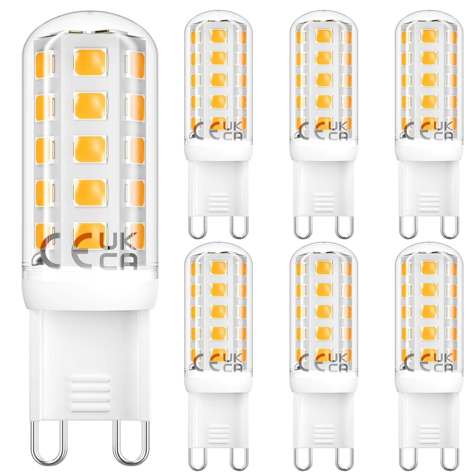 – DiCUNO G9 LED Bulb Dimmable Warm White 2700K, 30W Halogen Equivalent, 2.6W, 260LM, Energy Saving G9 LED Light Bulbs for Chandelier, Ceiling Lights, 6 Pcs