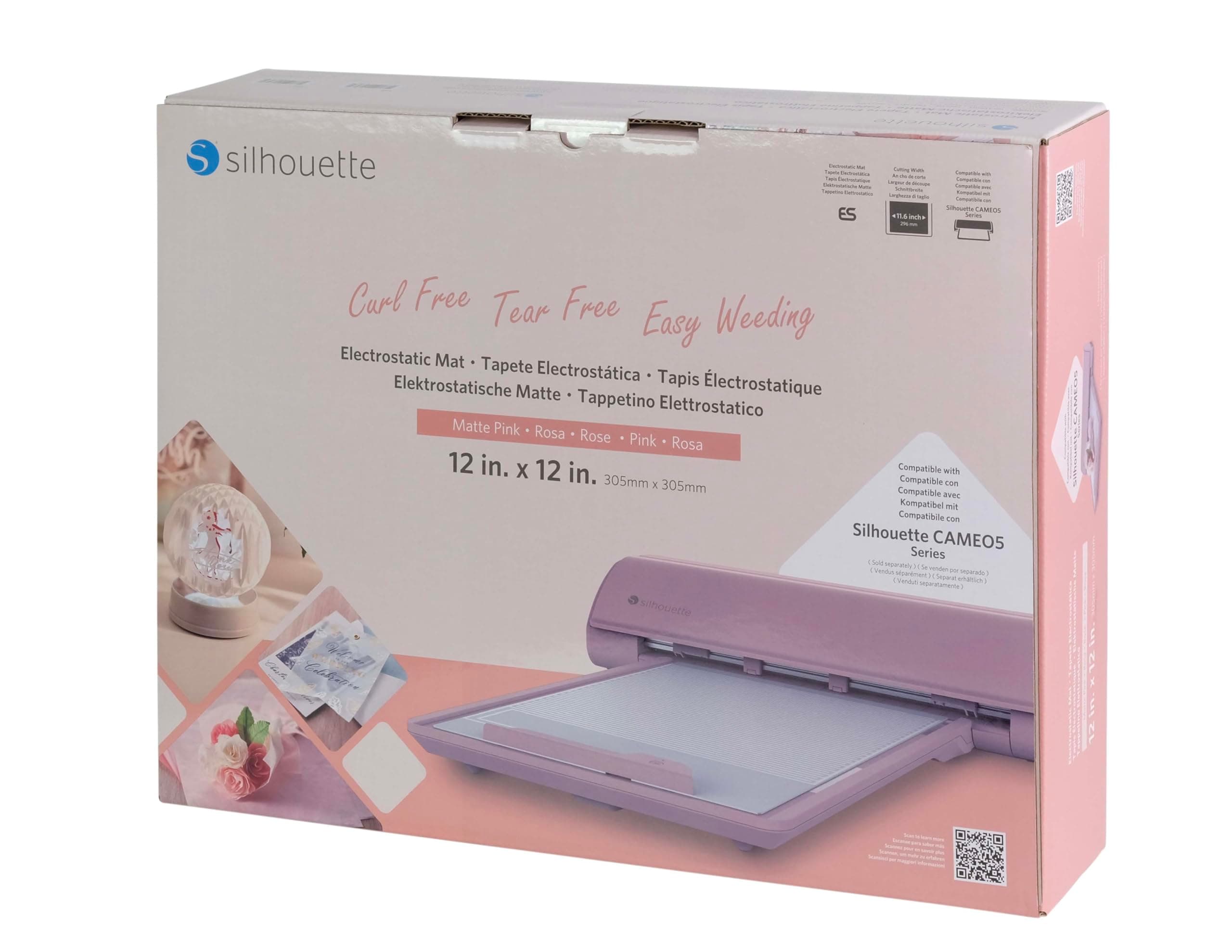 Silhouette Electrostatic Cutting Mat for use with Cameo 5 and Cameo 5 Plus models - 12 x 12 (Matte Pink)