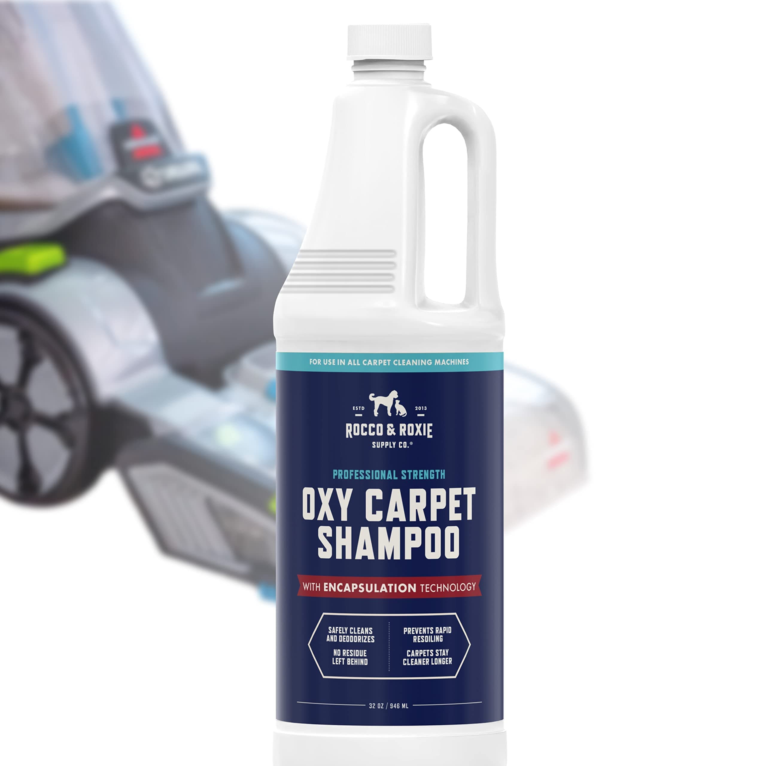Rocco & Roxie Supply Co Carpet Cleaner Solution for Pets - Use In Any Carpet Shampooer Machine - Deep Cleaning For Everyday Dog Odor On Carpets, Couch, Upholstery, and Rugs