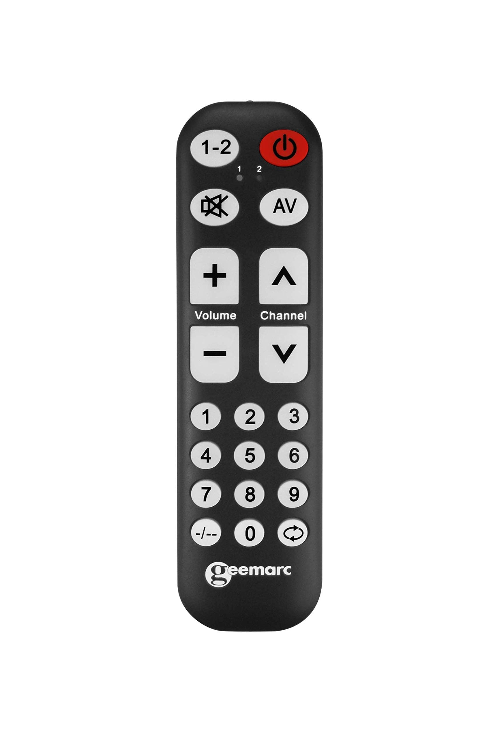 Geemarc TV10 - Easy-to-use Universal Remote Control with 19 Programmable Buttons for Seniors - Requires Original Remote for Pairing - Works with Infrared