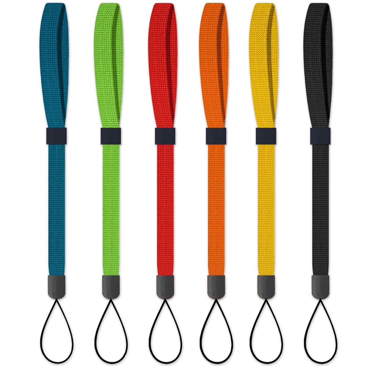 AMUU Wrist Lanyard Strap String 6 Pack 6 Colours Flashlight Lanyards,for USB Keys Cameras Keychain Cellphone Water Bottle Badge Holders