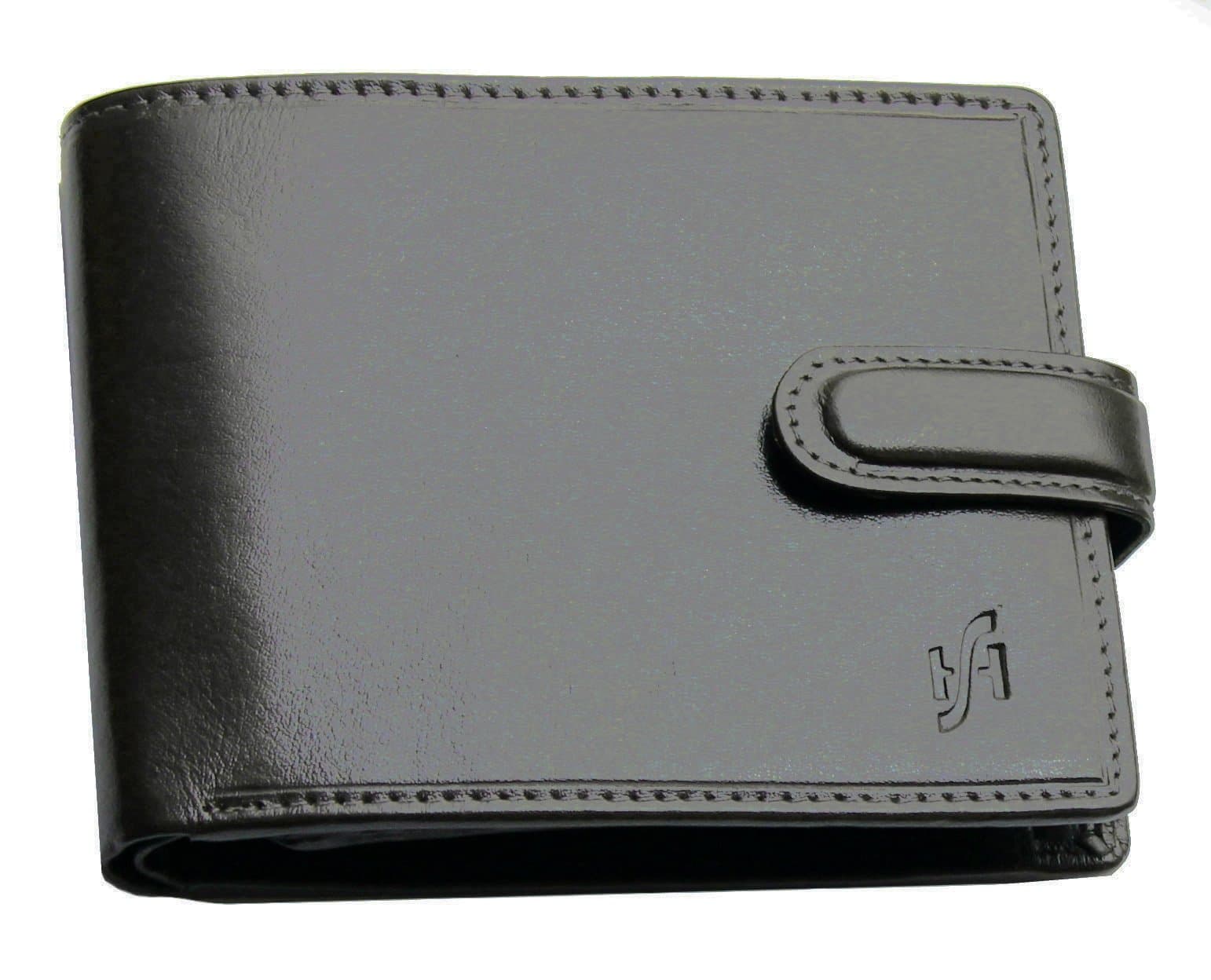 RFID Blocking Wallet | Mens Leather Wallet UK | Real Soft Cowhide Card Holder with Coin Pocket | Compact Bifold Purse | ID Window & Gift Box | 1212 (VT Black)