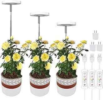 Yadoker - Plant Grow Light, Full Spectrum LED Grow Light for Indoor Plants, Adjustable Height, Auto Timer, 5V, Safe Low Voltage, Idea for Small Plants