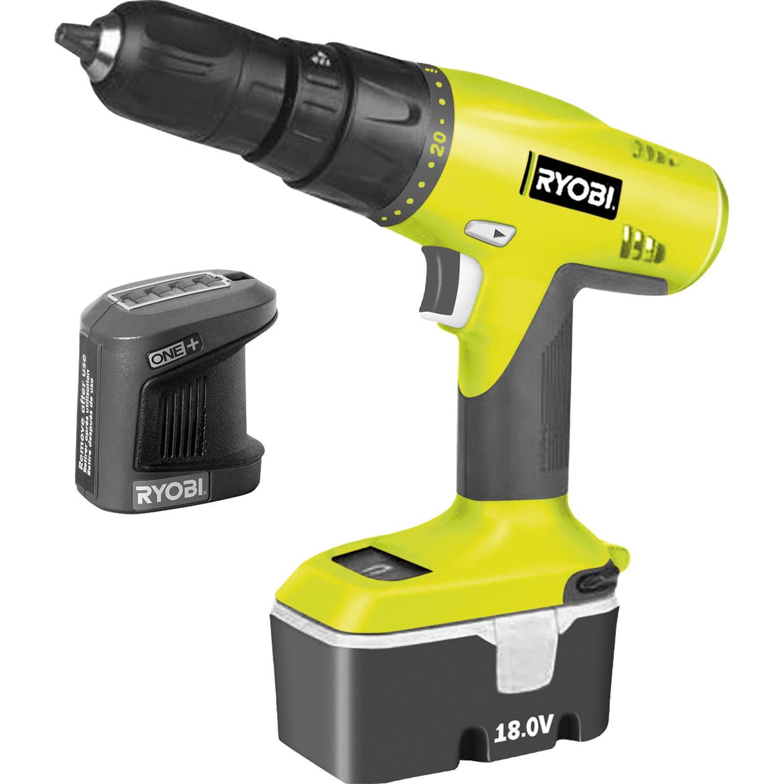 Advanced Royobi ProGrade CHI1802P ONE+ 18v Cordless 2 Speed Combi Drill with 1 NiCD Battery 1.3ah [Pack of 1] --