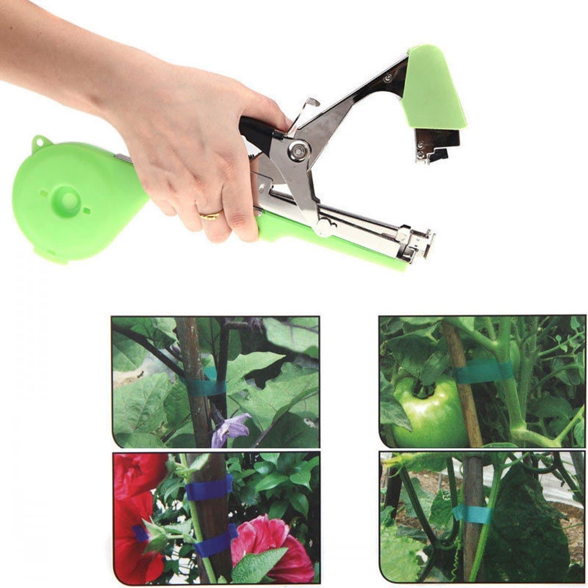 Plant Tapetool, Hand Tying Machine for Fruit Vegetable Vine Tomato, Agriculture Tapener(Green)