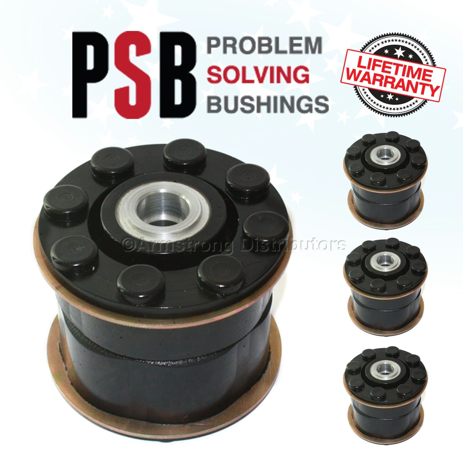 BMW X5 E53 Models (2001-2006) Rear Subframe Bushings x4 BLACK - PSB 648
