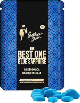 Gentleman's Choice™ Blue Sapphire | 10 Tablets | Fast Effect Male Performance Enhancing 100% Herbal Food Supplement | Fast Acting | Ginseng | Energy and Stamina Support | Made in UK