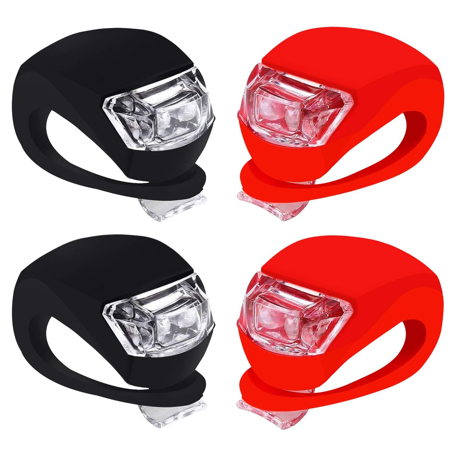 Bike Lights Front and Back - Waterproof Bright Bicycle Lights Front Rear with Silicone Housing - Cycling Brighter Lamp Accessories for Outdoor, Strollers, Scooter - Not Rechargeable