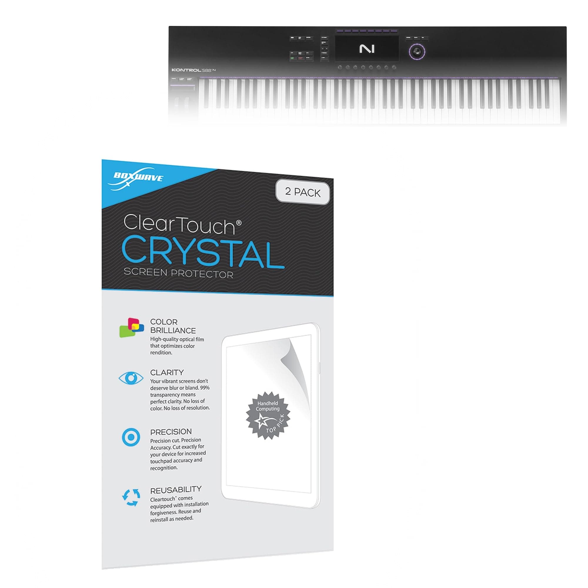 BoxWave Screen Protector Compatible With Native Instruments Kontrol S88 MK3 - ClearTouch Crystal (2-Pack), HD Film Skin - Shields From Scratches