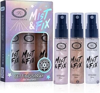 MIST & FIX Setting Spray (30ML*3) | Setting Spray For Makeup Long Lasting | Mist Fix Shimmer | Illuminating & Hydrating Makeup Fixing Spray | Makeup Fixing Spray For Long-Lasting Makeup | Set of 3