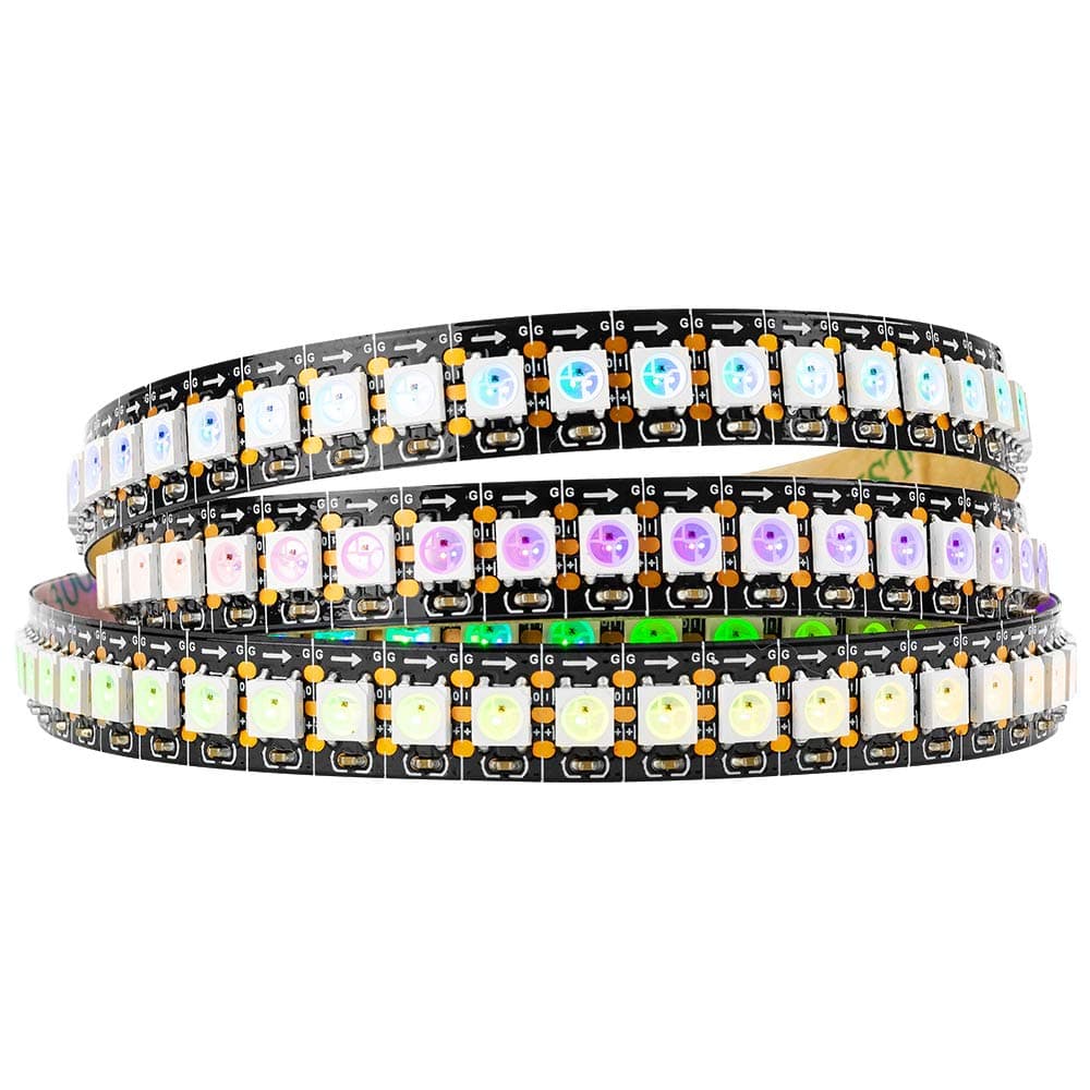 BTF-LIGHTING WS2812B 3.2FT 1m 144 LEDs/Pixels/m Black PCB Individual Addressable 5050SMD LED Full Color led Pixel Strip Dream Color IP30 Non-Waterproof DC5V for Indoor Lighting