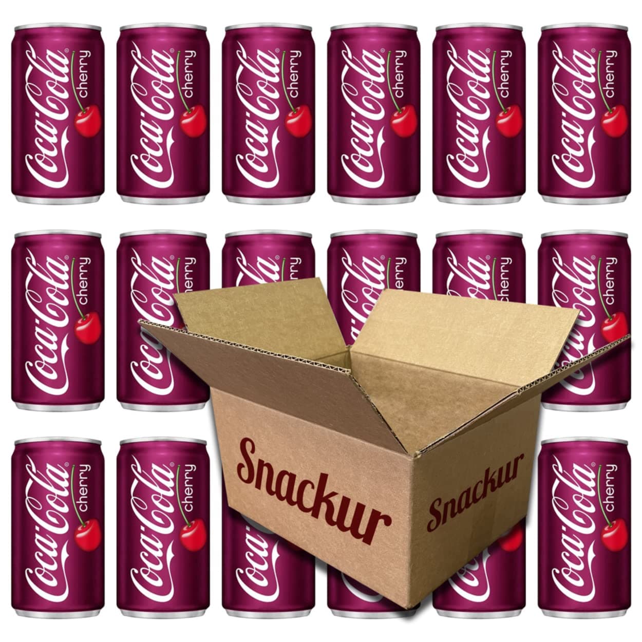 Cola Cherry Cans, 12 oz, 18 Pack in Snackur Safe Ship Box