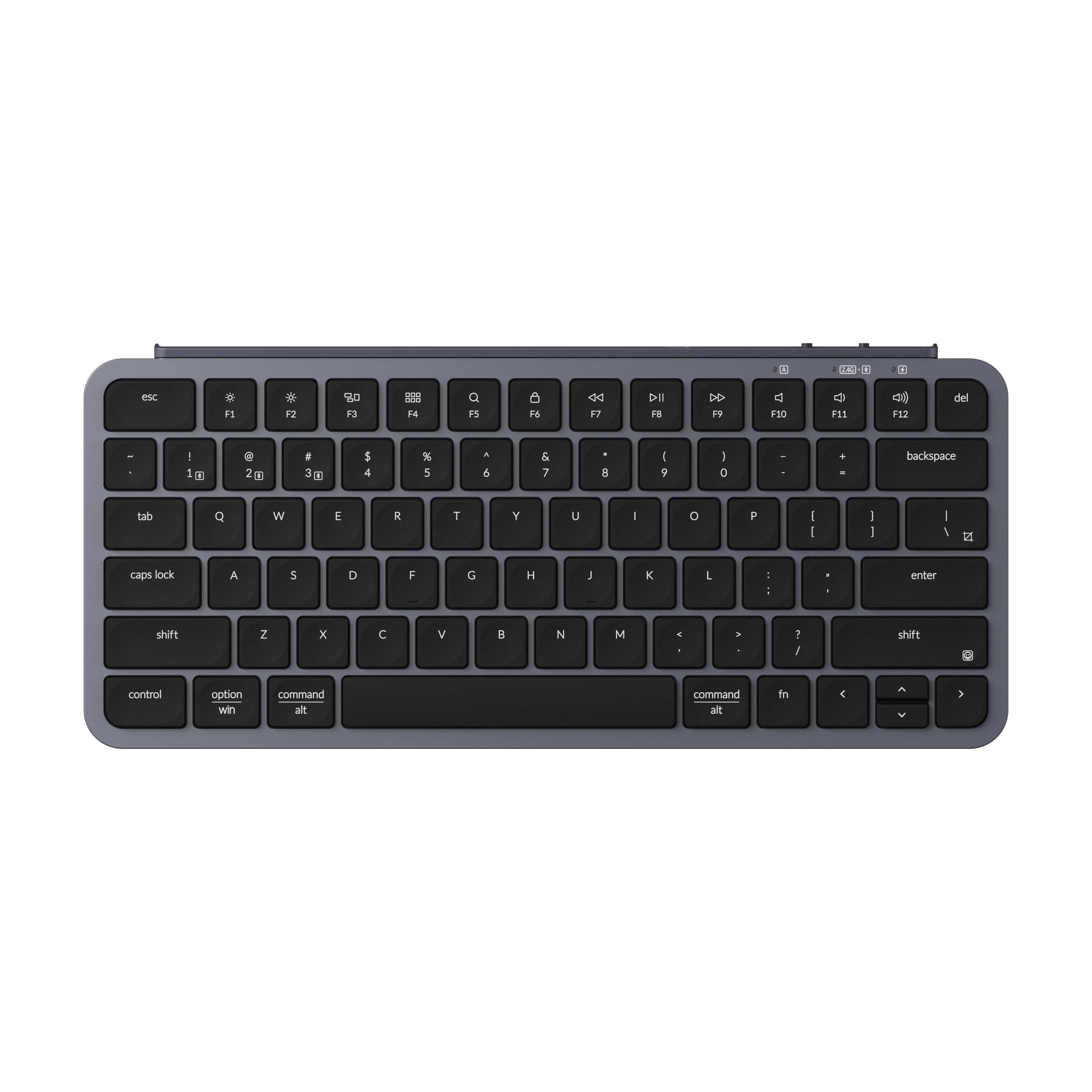 B1 Pro Ultra-Slim Wireless ZMK Custom Keyboard, Programmable Bluetooth/2.4 G/Wired Lightweight with 1200-Hour Long Battery Life Quiet Key for Mac/Windows - Space Gray