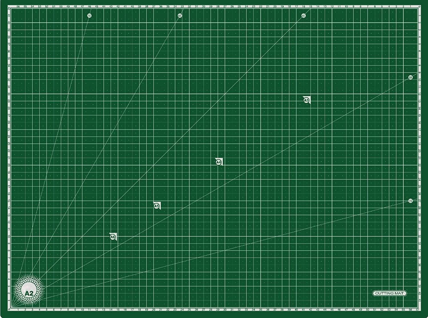 Rangwell Self Healing Cuttting Mat, Double Sided Self Healing Plastic Eco Friendly 5 Layers Cutting Mat Imperial/Metric, Large PVC Rotary Cutting Mats for Crafts (A2 (24 X 18 Inch), Multicolor)