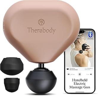 Mini (3rd Generation) by Therabody – Ultra-Portable Massage Gun and Travel Essential for Fast, Effective Pain and Tension Relief Anywhere (Desert Rose)