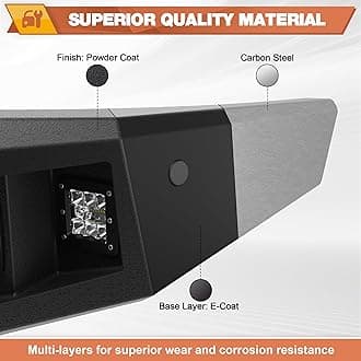 LONGSUN Front Bumper Fit for Chevy Silverado 1500 2007-2013, Pickup Truck Bumper Black with Winch Plate, D-ring and Lights (Compatible with Chevy Silverado 1500 2007 2008 2009 2010 2011 2012 2013)