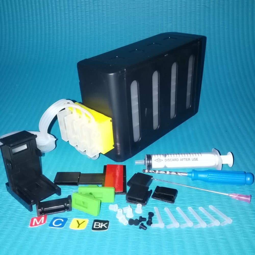 4 * 100ML CISS kit compatible for hp 21 22 56 57 58 60 61 130 301 901 564 364 178 27/28 94/95 cartridge and printer with damper(TO Prevent backflow of ink) (400ML/B)