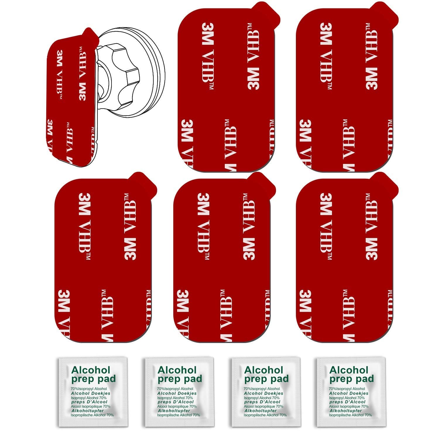 3M Sticky Adhesive Replacement for Magnetic Dashboard Car Mount Holder Base, volport 5 Pack Rectangle Heat Resistance Double Side Tape VHB Sticker Pads for Dash Magnet Phone Mounts & Ring Grip Socket