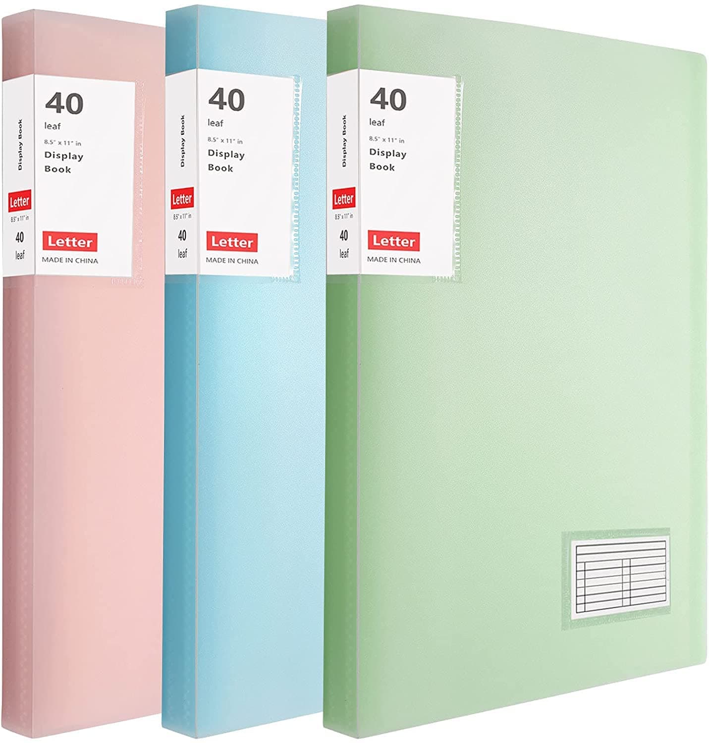 – Binder with Plastic Sleeves 8.5x11" 3 Pack, 40-Pocket Bound Presentation Book with Sheet Protectors, Displays 80 Letter Size Pages for 8.5x11 inch Paper,Portfolio Binder Folder with Clear Sleeves