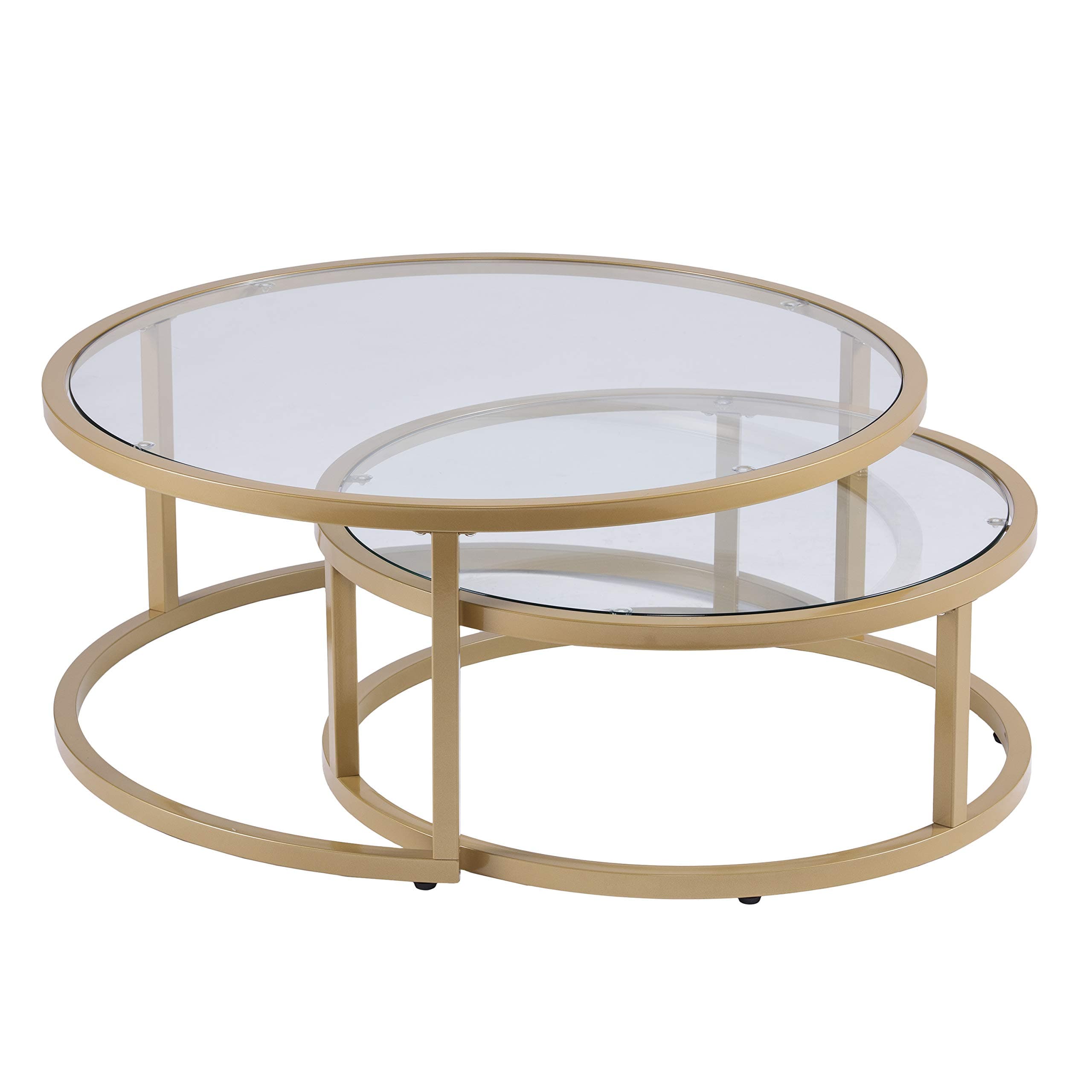 Evelyn Glam Nesting Coffee Table 2-pc Set, Gold