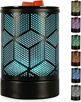 Electric Wax Melt Burner with 3D Daimond Black Fragrance Oil Burner Candle Melts Warmer Scented Fragrance Melter Lamp for Home Office Bedroom Living Room and Decor Gifts