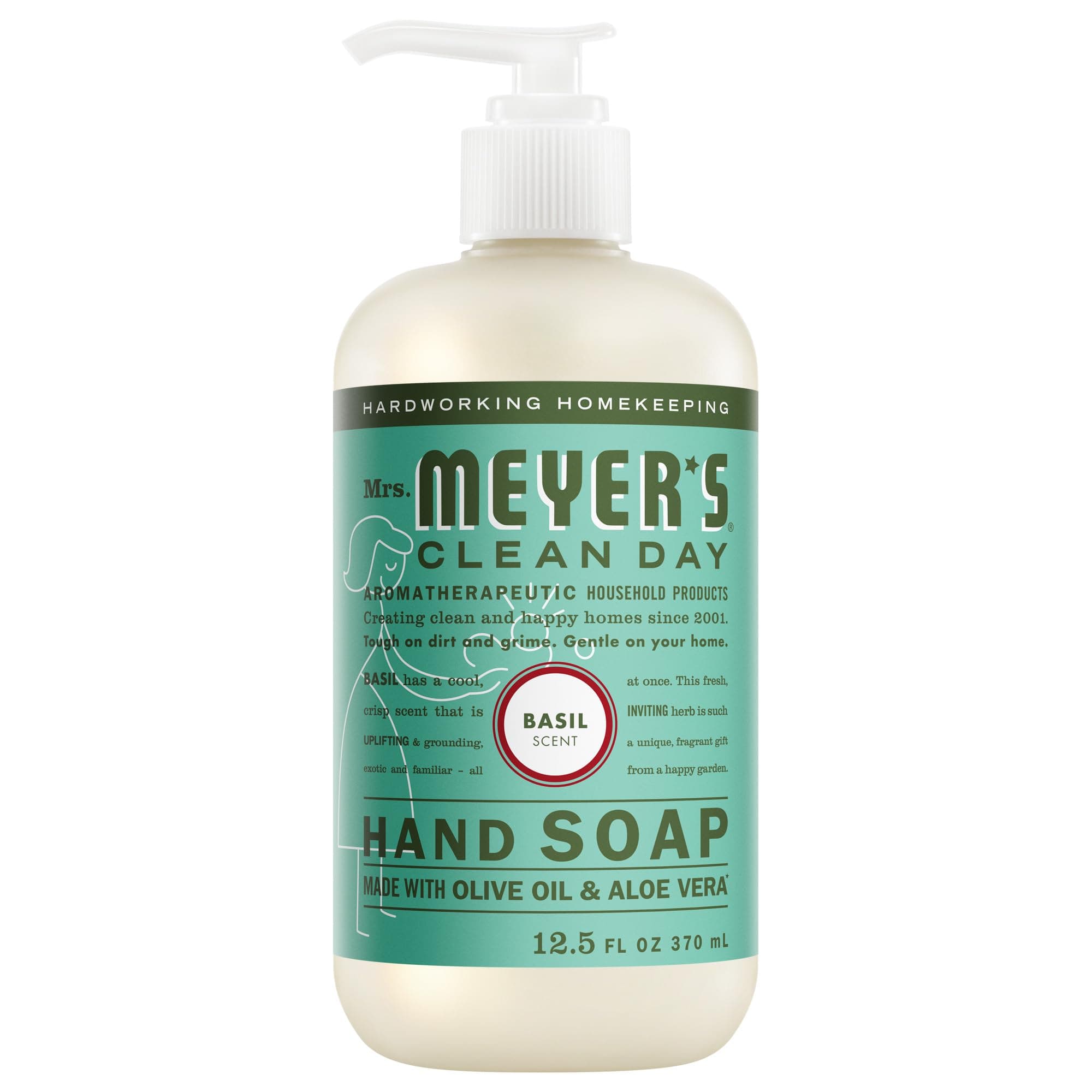 CLEAN DAY Hand Soap, Made with Essential Oils, Biodegradable Formula, Basil, 12.5 fl. oz