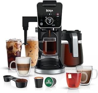 Ninja (Refurbished CFP301 DualBrew Pro Specialty 12-Cup Drip Maker with Glass Carafe, Single-Serve for Coffee Pods or Grounds, with 4 Brew Styles, Frother & Separate Hot Water System, Black (Renewed)