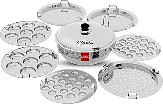 QSEC Stainless Steel Induction base Idli Maker Multi Kadai Idli Steamer & idli Cooker with 7 Plates | 2 Mini Idli | 2 idli | 2 Dhokla | 1 Momo, 5 liter