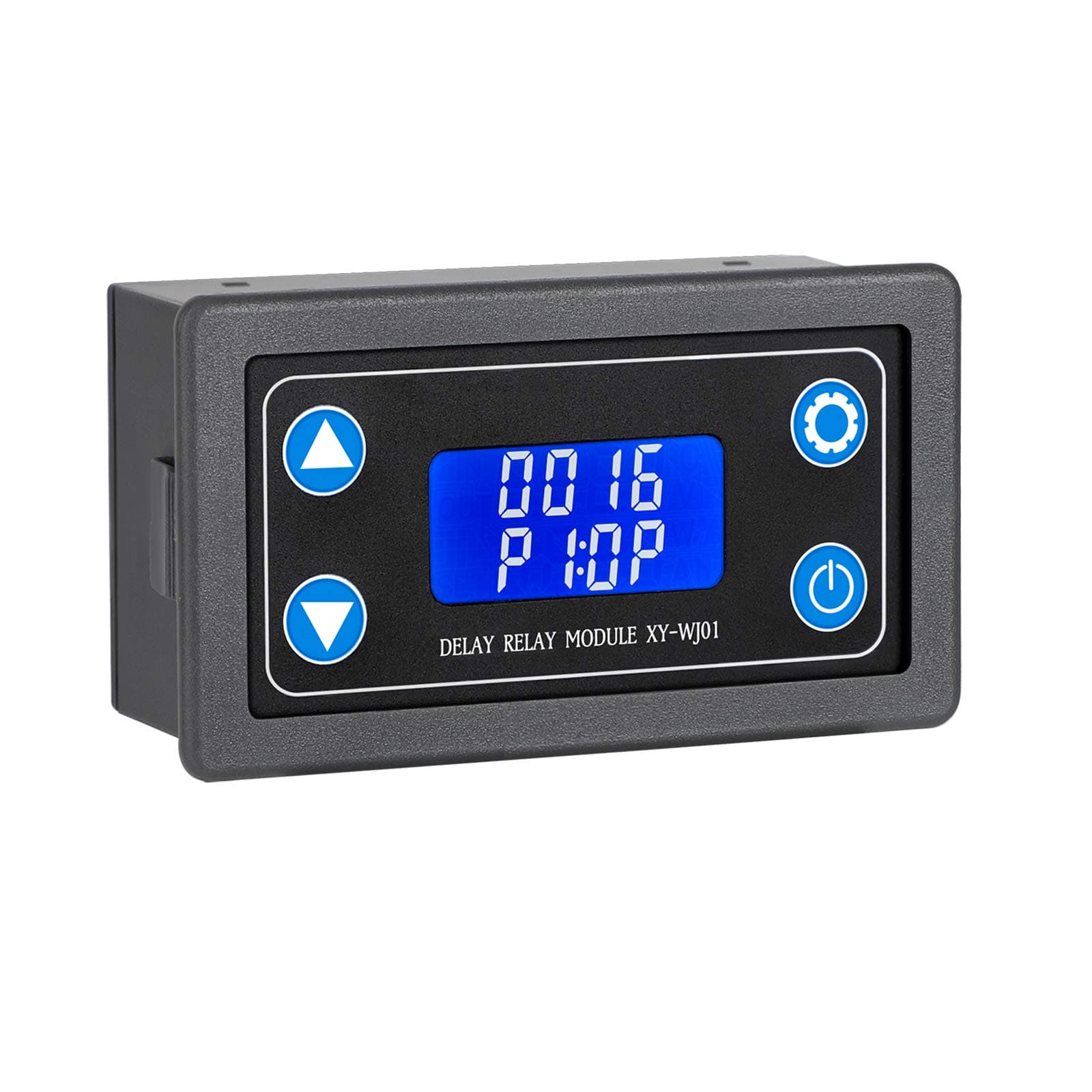 Delay Relay Module, DC 6-30V Timer Relay 12V 24V 0.01s-9999min 50mA Digital Timer Cycle Delay Switch Module AC 220V Power On-Off Controller with LCD Display Switch Button Case