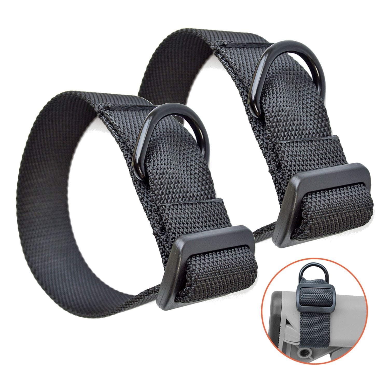 2 PCs Adjustable Nylon Buttstock Sling Strap Attachment Sling Mount Adapter Kit