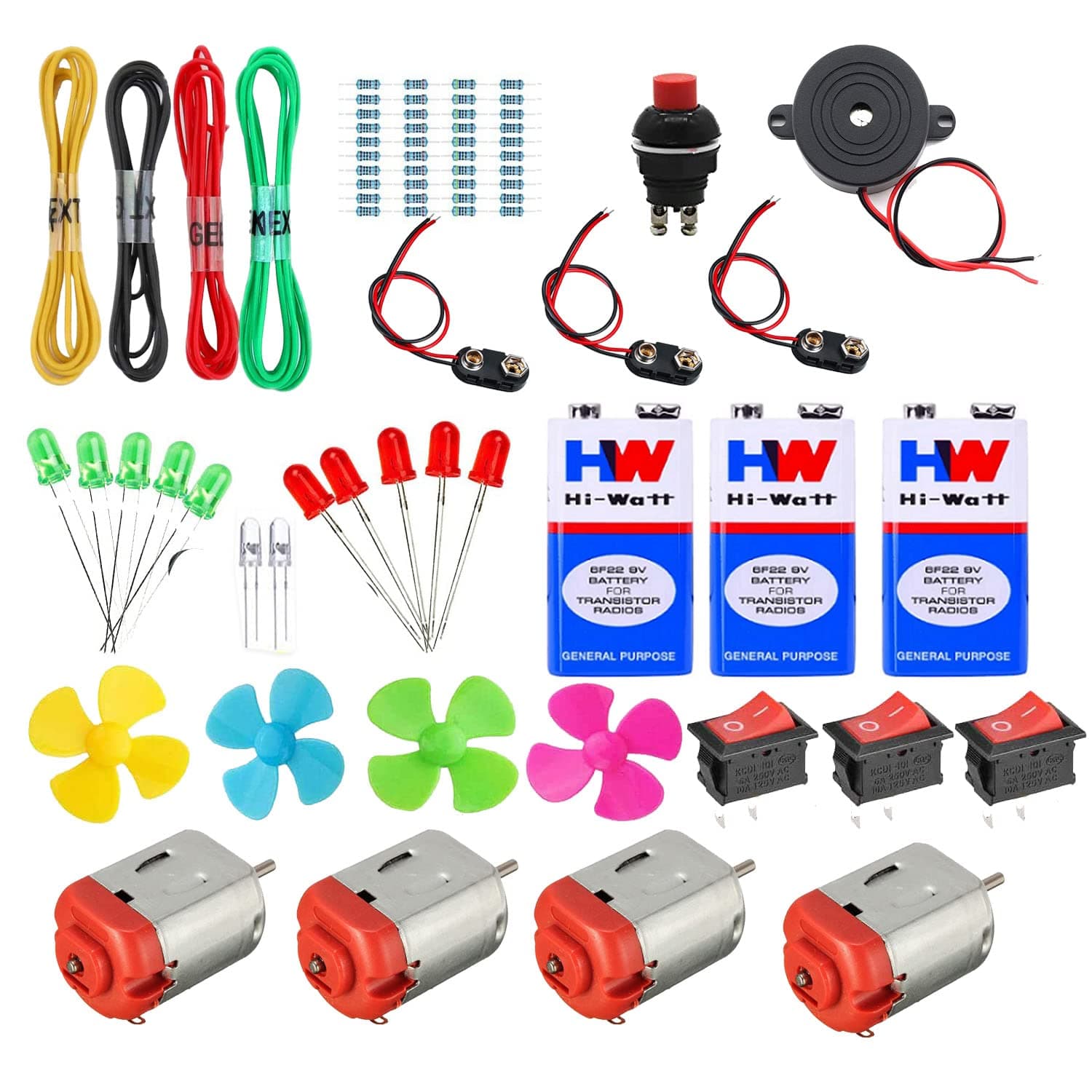 NEXT GEEK DIY School Science Experiment Project dc Motor kit Item Loose in one Pack Mix Color