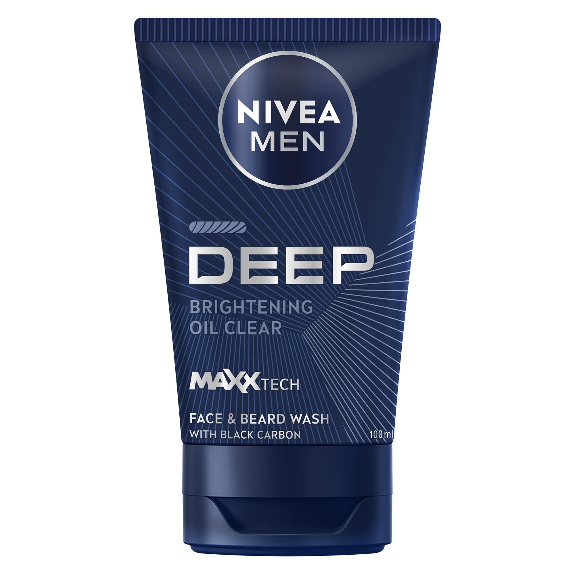 NIVEA MEN Face & Beard Wash Cleanser, DEEP Active Charcoal, 100ml.
