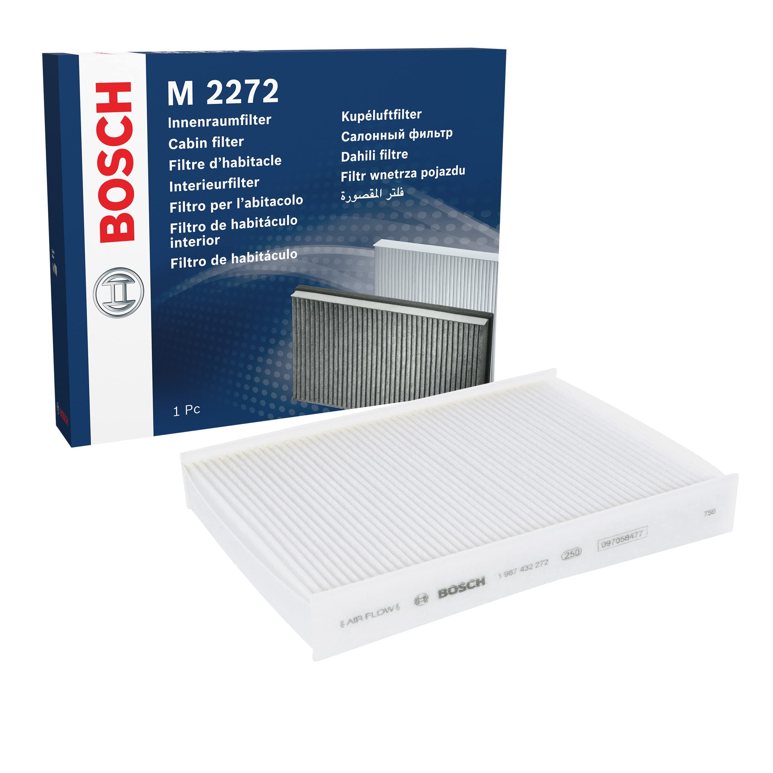 Bosch M2272 Standard Cabin Filter, Replacement Filter - Filters Pollen and Dust for Cleaner Air Inside the Vehicle