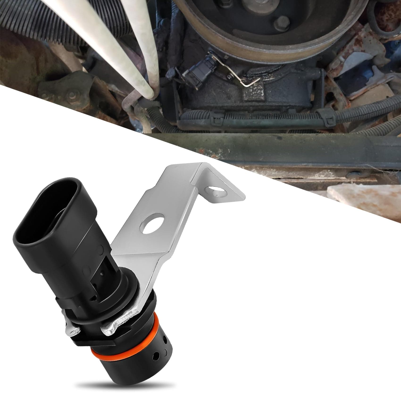 12596851 Premium Engine Crankshaft Position Sensor Compatible with Chevry GMC & Cadillac, Suburban Silverado Express C1500 K1500 K2500 K3500 Tahoe G30 Sierra, Replace #10456042