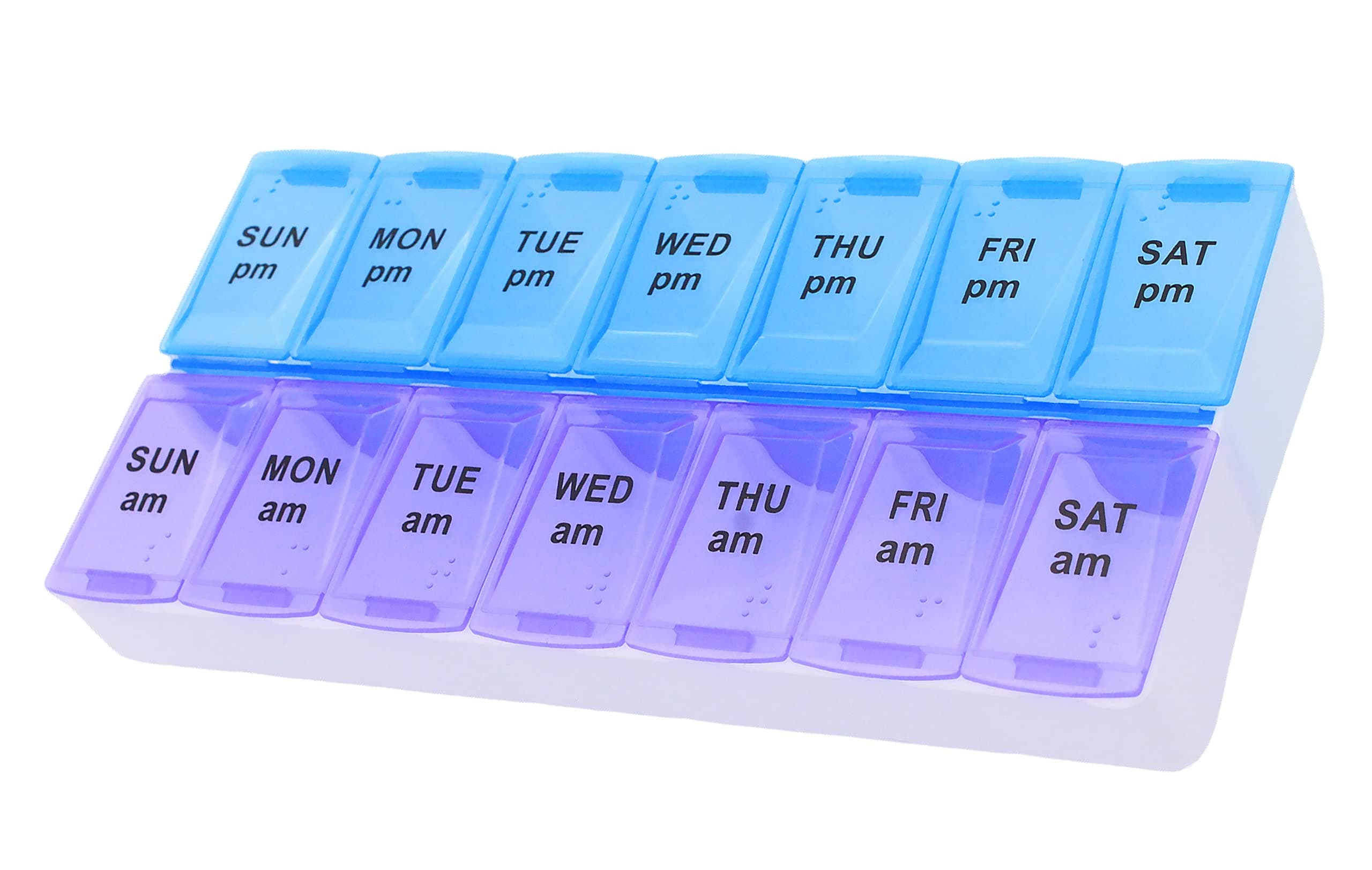 7 Day Weekly Pill AM PM Organizer, ShysTech Large Pill Case Pill Box for Pills/ Vitamin/ Supplements / Medication