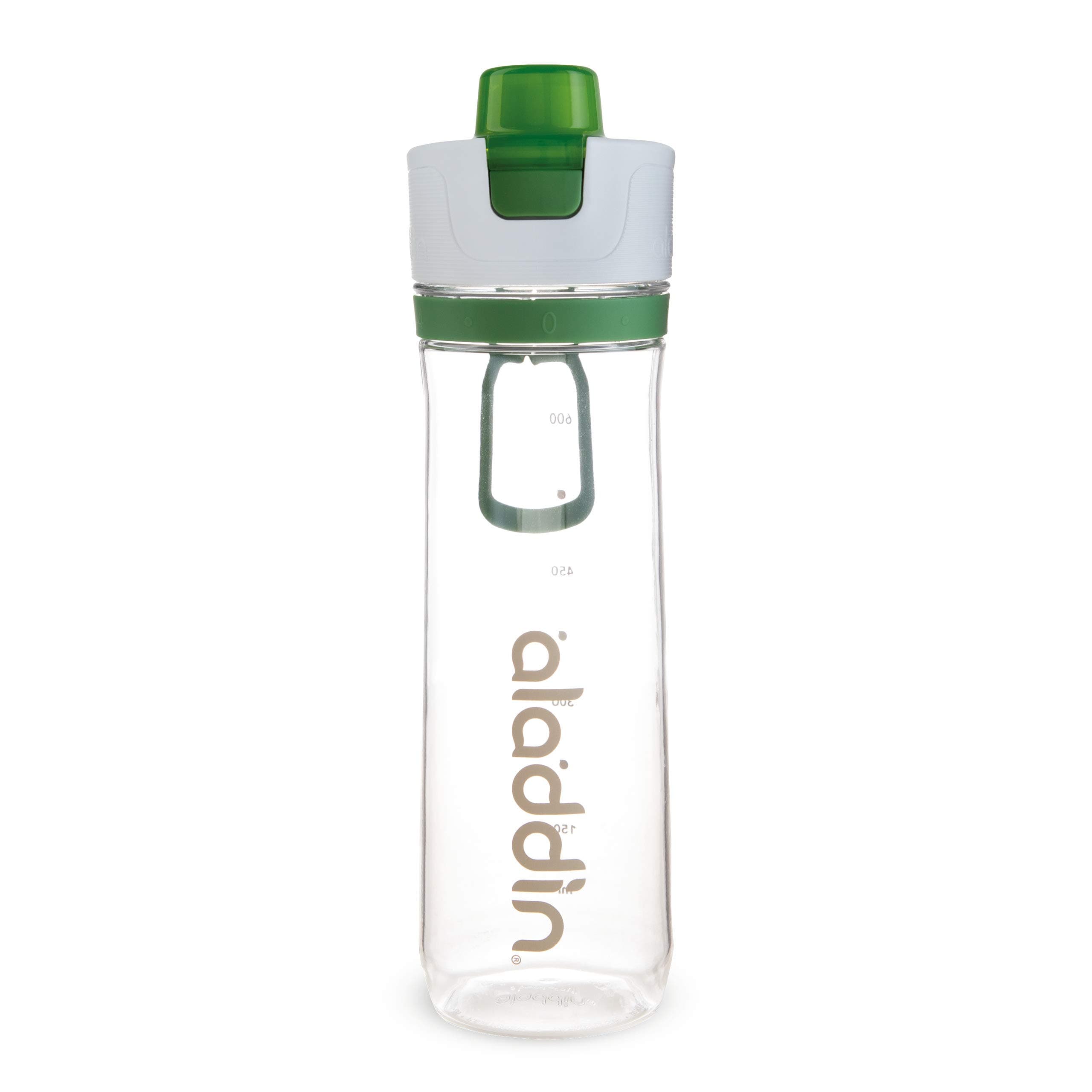 Active Hydration Tracker Water Bottle 0.8L Green – One-Hand Push Button Leakproof Lid | Refill Tracker | BPA-Free | Smooth Drinking Spout and Lightweight Finger Loop | Dishwasher Safe
