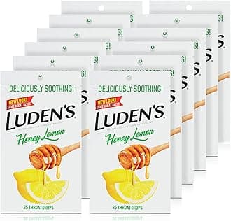 LudensDeliciously Soothing Throat Drops, Honey Lemon Flavor, 25 Count, Pack of 12