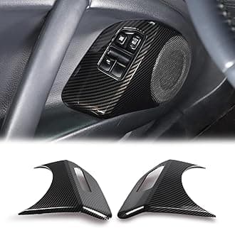 Car Window Lift Button Frame Cover for Mitsubishi Eclipse 2006-2011, 2PCS ABS Material Inner Door Window Glass Switch Panel Frame Decor Trim Accessories (Carbon Fiber Pattern)