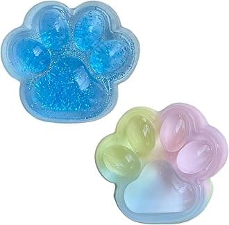 Taba Squishy Cat Paw,Soft and Stress-Relief Squishy Cat Toy,Fun Cat Squishy for Relaxation (Three-Colour＆Blue)