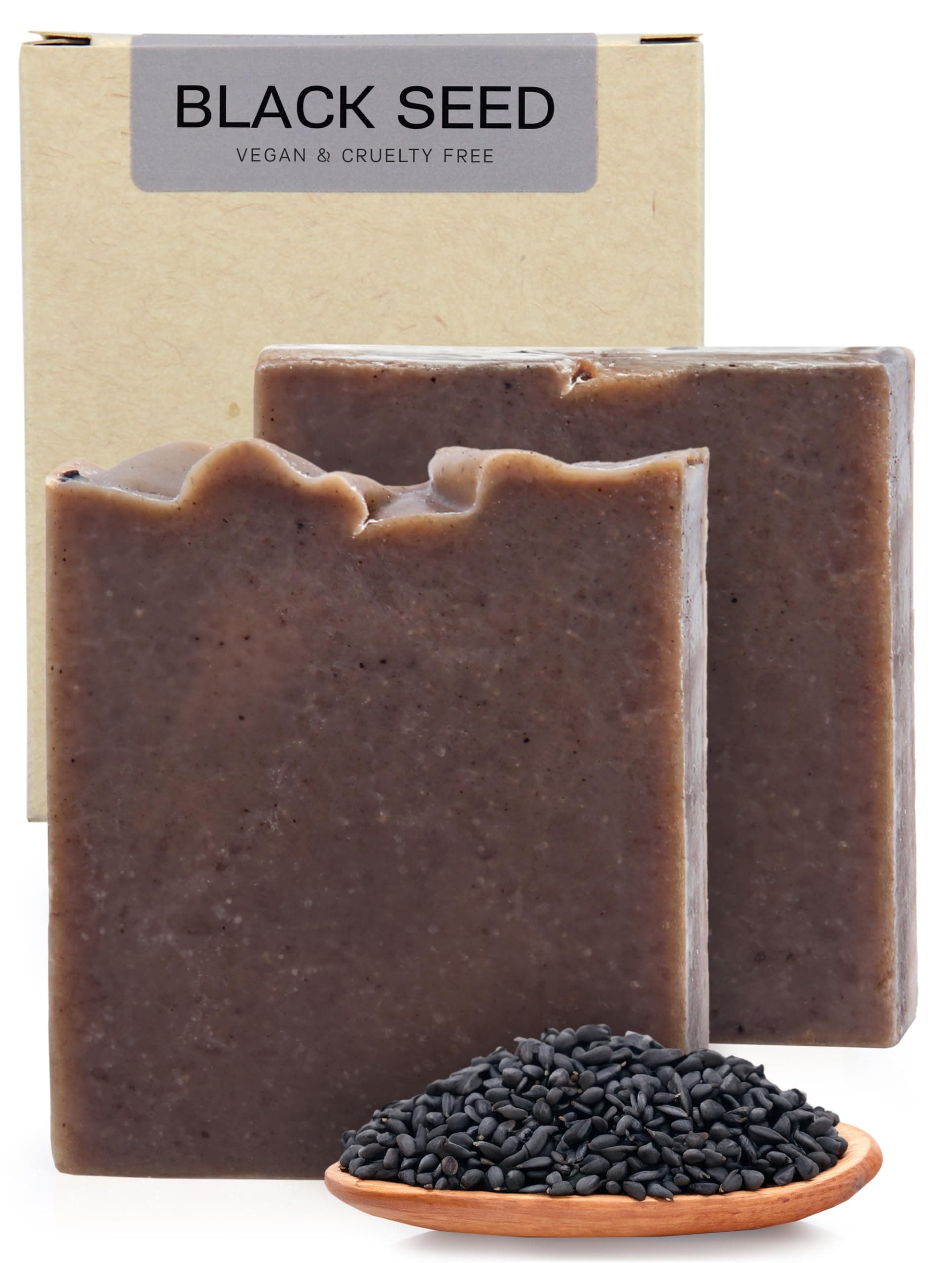 AUTHENTIC BATH & SOAP Cold Processed Black Seed Oil Soap Bar Nourishing, Antioxidant-Rich, Natural, Men & Women, no Sulfates or Parabens, Vegan & Cruelty Free, All Skin Types. (Pack of 2) 120 g Each