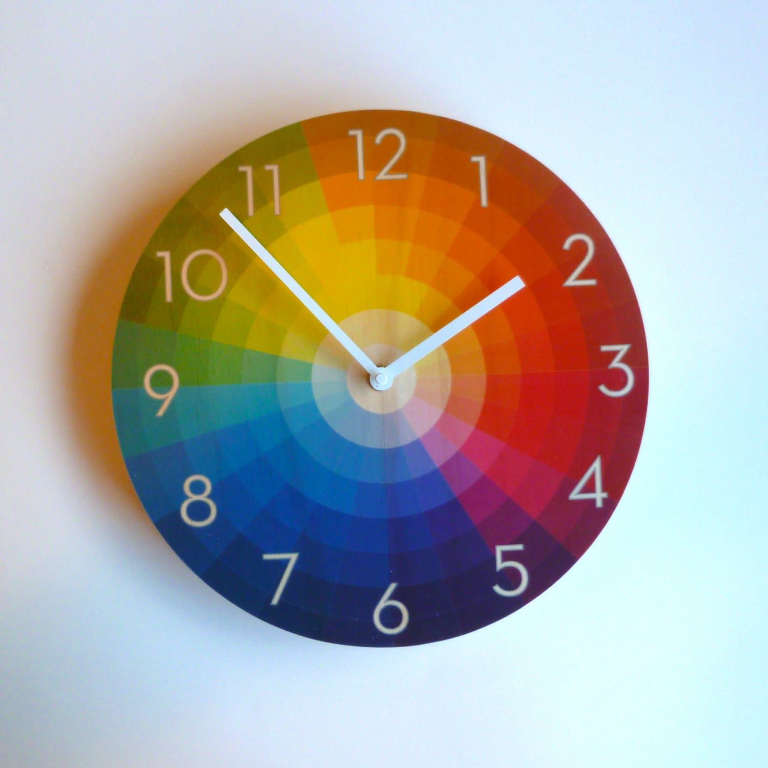 Objectify Color Wheel Wall Clock with Neutra Numbers