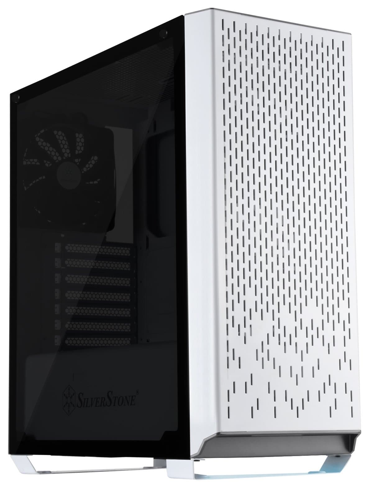 SilverStone Technology Metal ATX Computer Tower Case with Tempered-Glass Side Panel and Ample Air Flow in White (SST-PM02W-G)