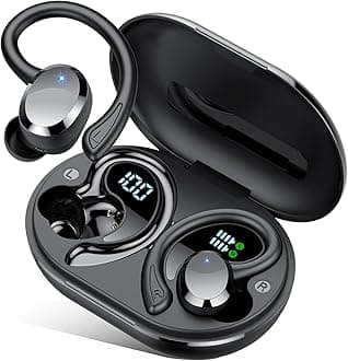 Wireless Earbuds, 2026 New Bluetooth 5.4 Headphones Sport Earphones with 68Hrs Playtime LED Display ENC Noise Cancelling Mic, IPX7 Waterproof Over Ear Ear Buds with Hook for Sports/Running