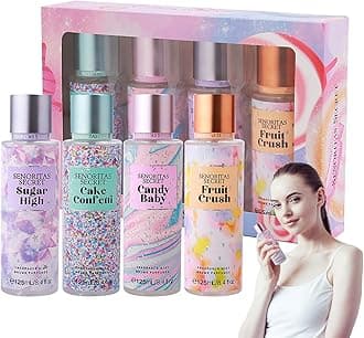 Fruity Scent Mini Perfumes Set for Women - 4Pcs Long-Lasting Body Mist with Spray Design, Safe for Skin & Hair, Teen Girl Fragrance Gift, Victoria Secret-Style Travel Spray
