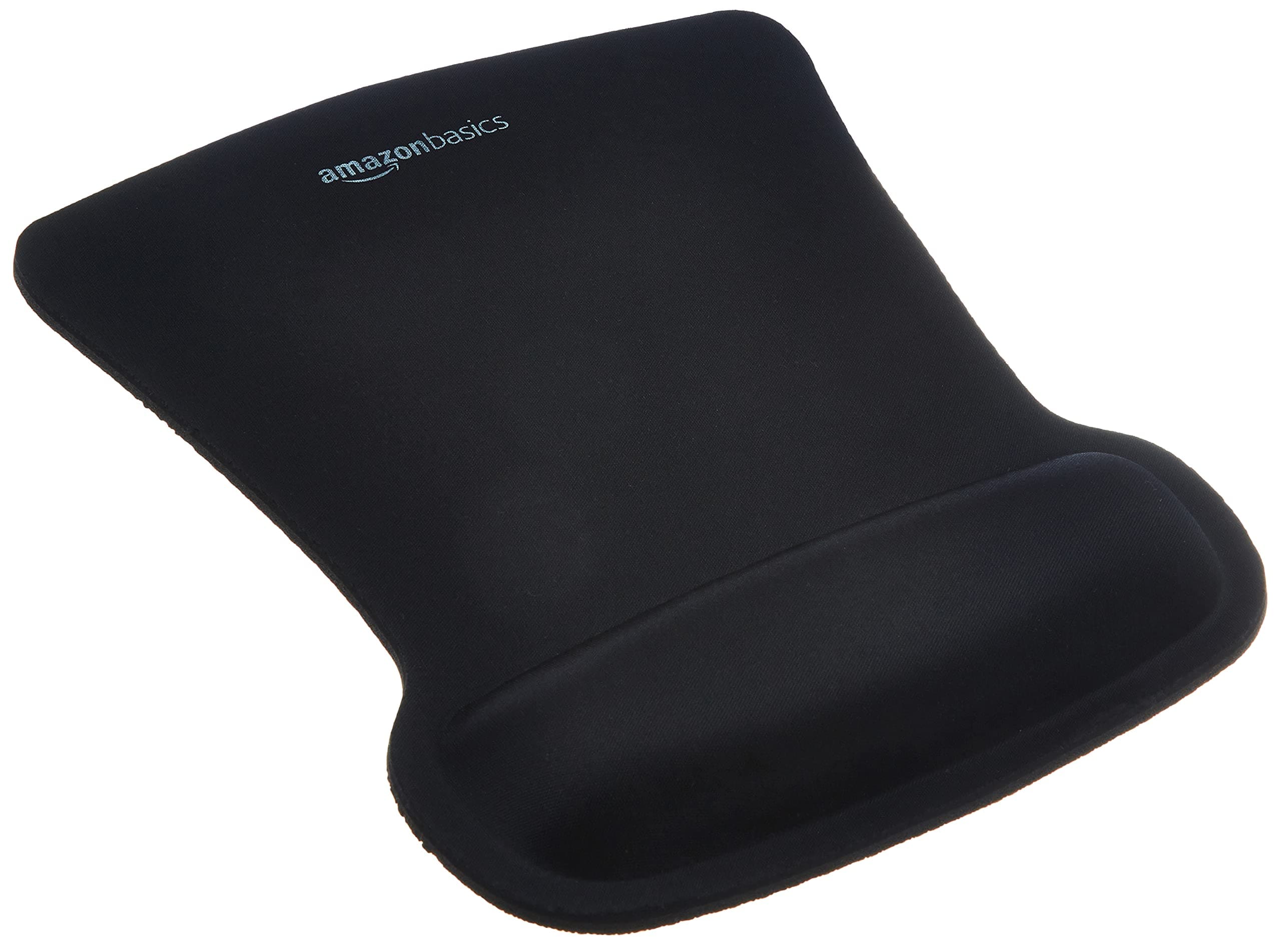 Amazon Basics Irregular Ergonomic Gel Computer Mouse Pad with Wrist Support for Pain Relief, Non-Slip, 10.1L x 8.1W inches, Black