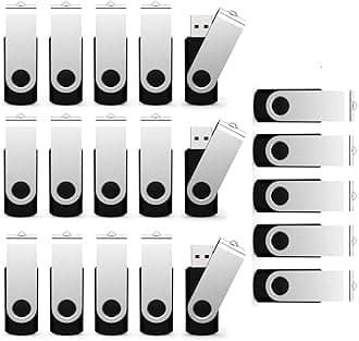 ALMEMO 20 Pack USB Flash Drive 2.0 Bulk USB Thumb Drives Memory Stick Jump Drive Zip Drives 128MB 20 Pack