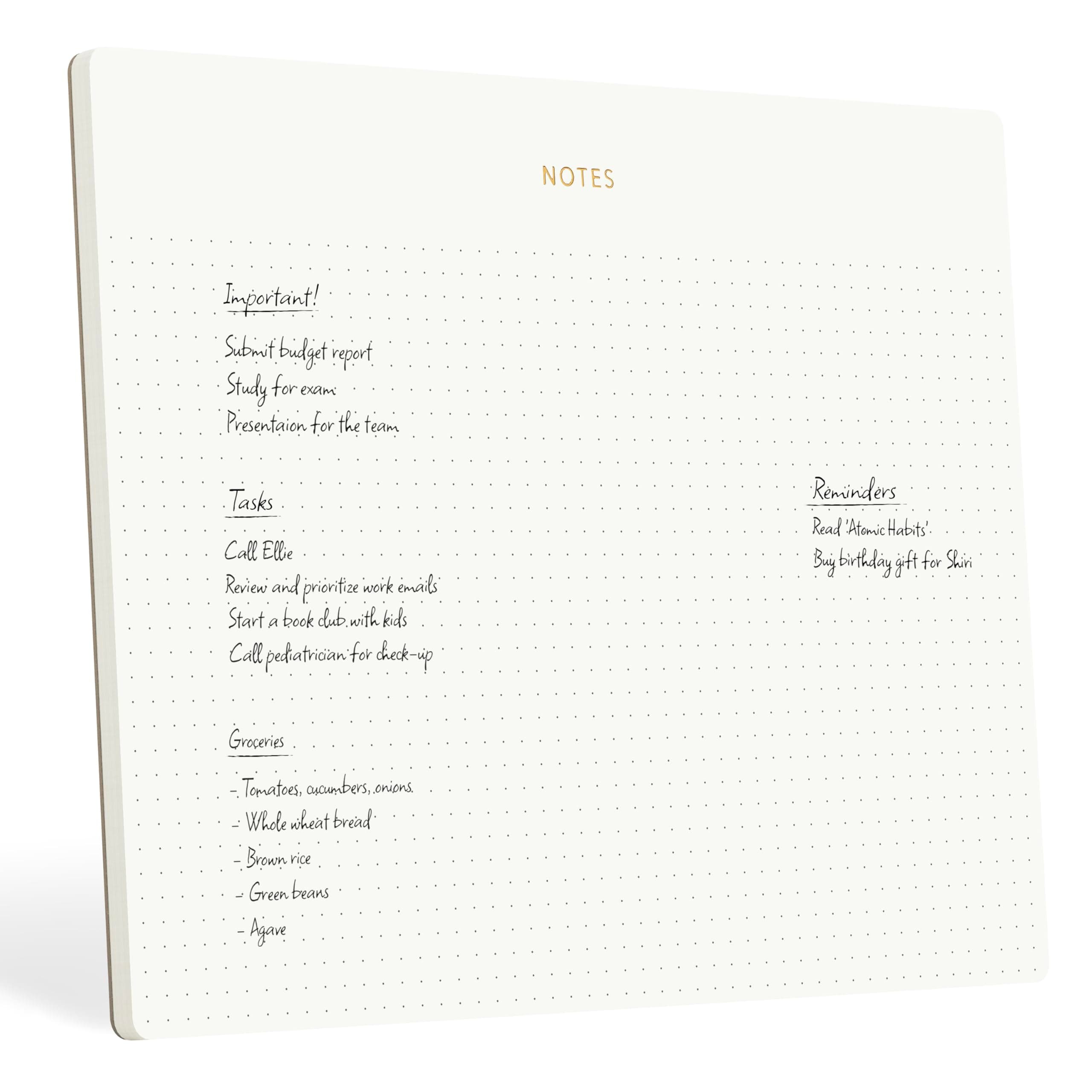 Mouse Pad Notepad for Professionals, 9.8" x 7.9", 50 Sheets, Minimalist, Gold Foiled, Dotted Layout, Executive's Desk Note Pad, To Do List Notepad, Eco-friendly, FSC™ Certified Planner Pad