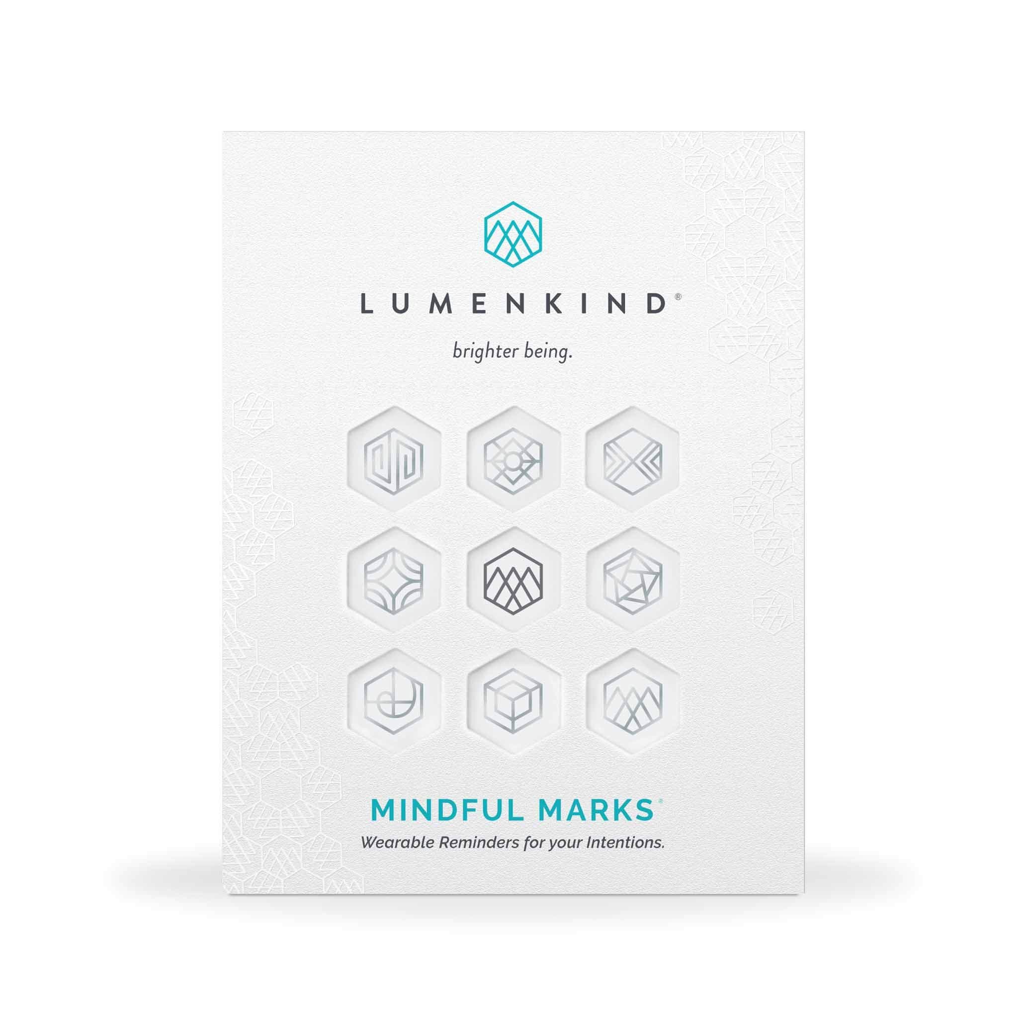 Mindful Marks (Platinum) 31 Tiny Temporary Tattoos Mindfulness Stickers - Inspirational Gifts for Women - Simple Mindfulness Meditation Tools for Mental Health Awareness