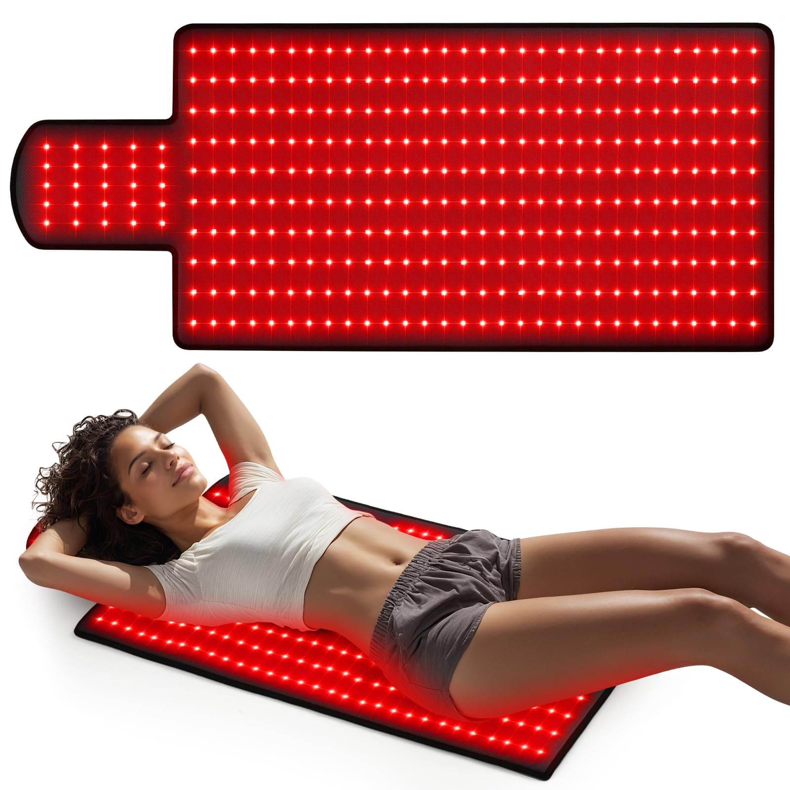 LITDUCK Body Red Light Therapy Mat, Eligible Red Light Therapy Blanket, 2in1 LEDs(660nm& 850nm), Premium Leather, Adjustable Timer & Intensity 36.3"*15.8" (325leds)